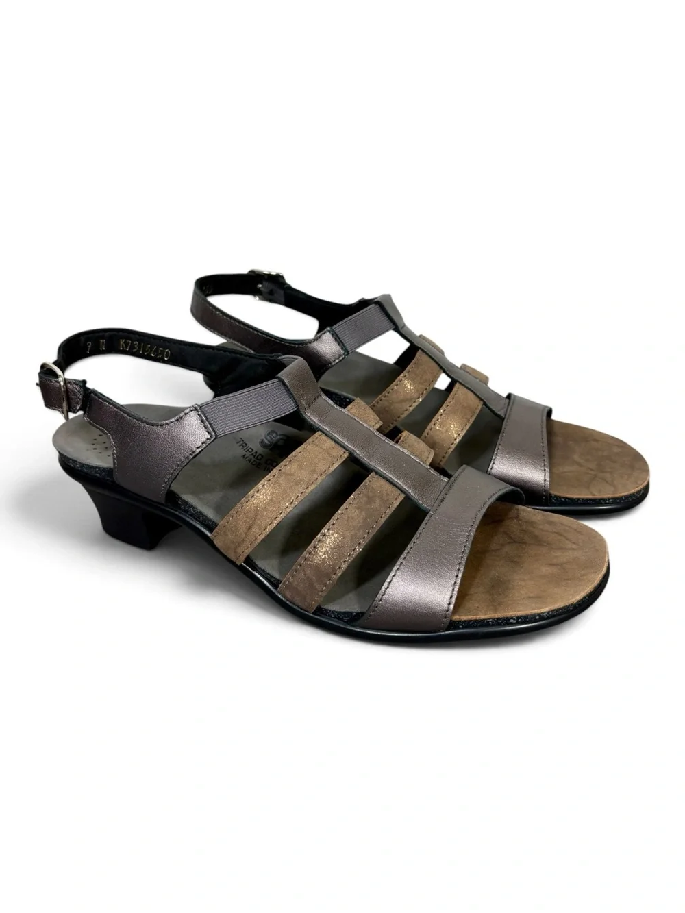 SAS Allegro Metallic Shimmery Strappy Heeled Sandals- woman’s 9 NARROW